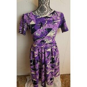 Lularoe Nightmare Before Christmas Jack Skellington Purple Dress  Amelia Medium